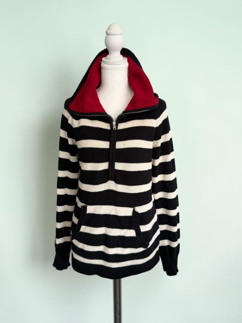 RALPH LAUREN Black White Striped Sweater Size Medium